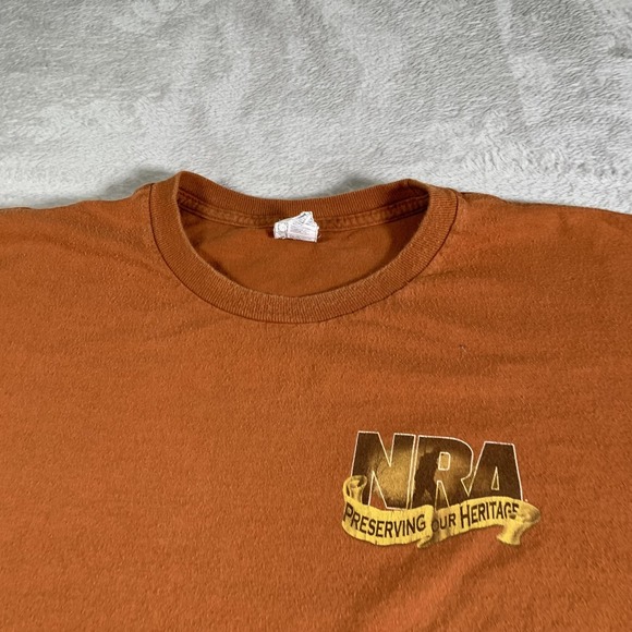 Vintage NRA Preserving Our Heritage Shirt Mens XL Orange Deer Hunting Hunter - Picture 5 of 10